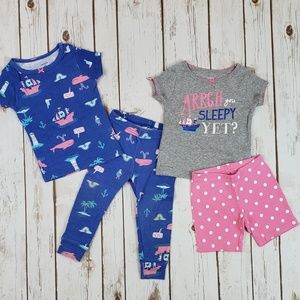 Baby Girls Summer Pajamas, Size 12 Months